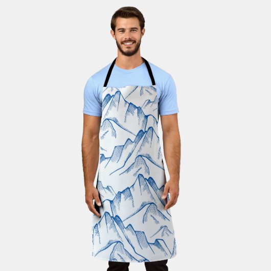 HandGezeichnet Berglandschaftsmuster. Schürze (Getragen)