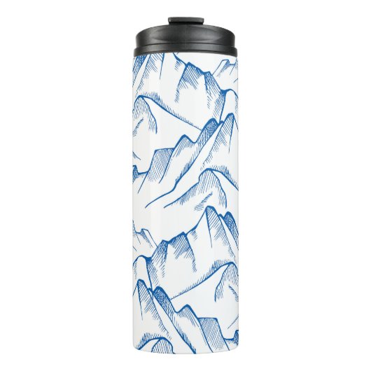 HandGezeichnet Berglandschaftsmuster. Thermosbecher (Vorderseite)