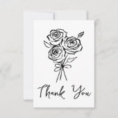 HandGezeichnet Black Rose Bouquet Brautparty Dankeskarte (Vorderseite)