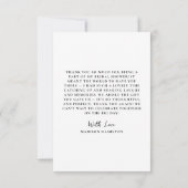 HandGezeichnet Black Rose Bouquet Brautparty Dankeskarte (Rückseite)