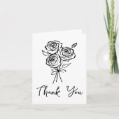 HandGezeichnet Black Rose Bouquet Brautparty Dankeskarte (Vorderseite)