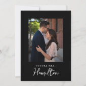 HandGezeichnet Black Rose Bouquet Foto Brautparty Einladung (Rückseite)