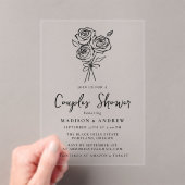 HandGezeichnet Black Rose Paares Brautparty Acryleinladungen (Insitu (Handheld))