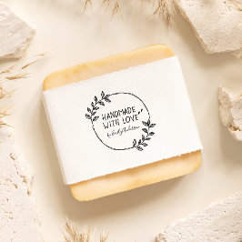 Handgezeichnet Blätter mit Liebe Gummistempel