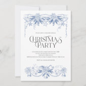 HandGezeichnet Blue Christmas Party Einladung (Vorderseite)