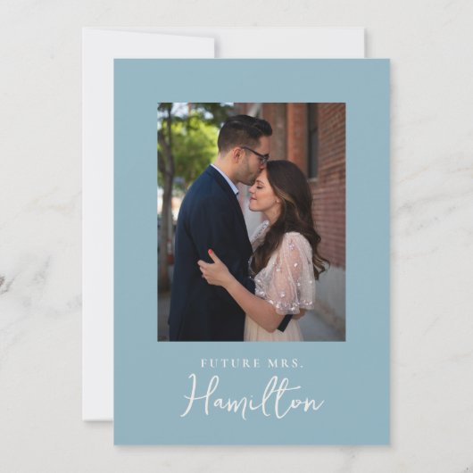 HandGezeichnet Blue Rose Bouquet Foto Brautparty Einladung (Rückseite)