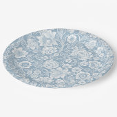 Handgezeichnet Blume, Blaugraue, weiße botanische Pappteller (Schrägansicht)