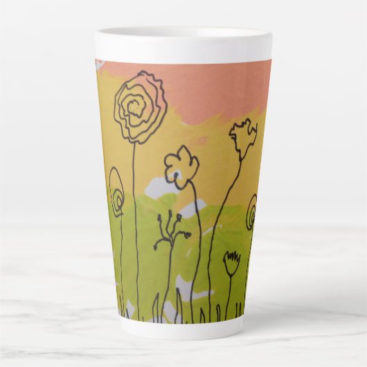 HandGezeichnet Blume Milchtasse (Vorderseite)