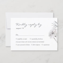 handGezeichnet Blume Schwarz-Weiß Hochzeit RSVP