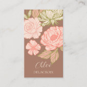 HandGezeichnet Blumen & Blätter Eleganter Stil Visitenkarte (Vorderseite)