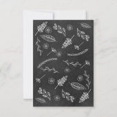 Handgezeichnet Blumengarland-Script-Chalkboard RSVP Karte (Rückseite)