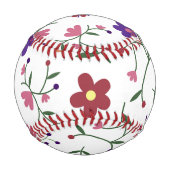 HandGezeichnet Blumenmuster Baseball (Rückseite)