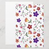 HandGezeichnet Blumenmuster Briefpapier (Vorne/Hinten)
