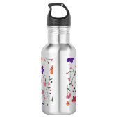 HandGezeichnet Blumenmuster Edelstahlflasche (Rückseite)
