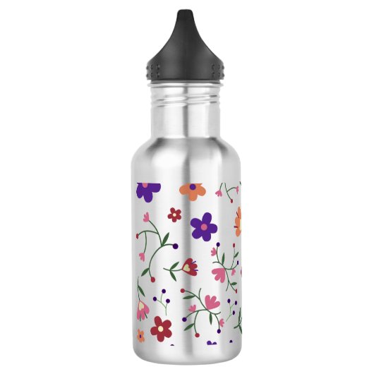 HandGezeichnet Blumenmuster Edelstahlflasche (Links)