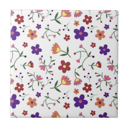 HandGezeichnet Blumenmuster Fliese