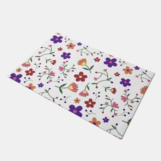 HandGezeichnet Blumenmuster Fußmatte (Schrägansicht)