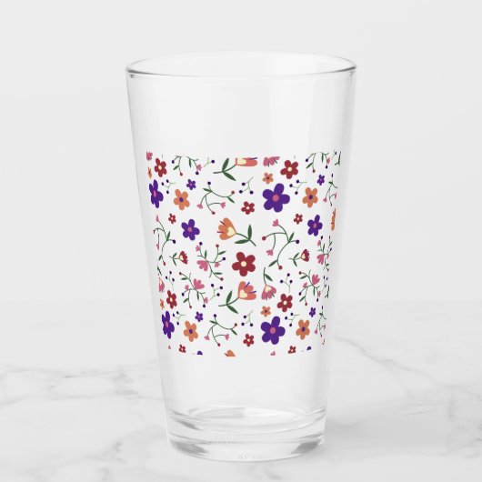 HandGezeichnet Blumenmuster Glas (Vorderseite)