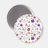 HandGezeichnet Blumenmuster Magnet (Vorderseite/Rückseite)