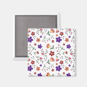 HandGezeichnet Blumenmuster Magnet (Vorderseite/Rückseite)