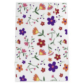 HandGezeichnet Blumenmuster Mittlere Geschenktüte (Rückseite)