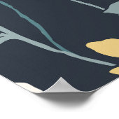 Handgezeichnet Blumenmuster, nahtlos künstlerisch. Poster (Ecke)