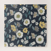 Handgezeichnet Blumenmuster, nahtlos künstlerisch. Puzzle (Horizontal)