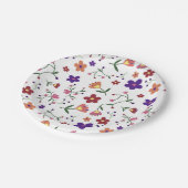 HandGezeichnet Blumenmuster Pappteller (Schrägansicht)