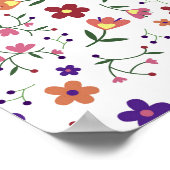 HandGezeichnet Blumenmuster Poster (Ecke)