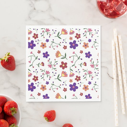 HandGezeichnet Blumenmuster Serviette (Beispiel)