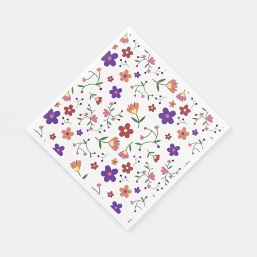 HandGezeichnet Blumenmuster Serviette (Ecke)
