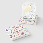 HandGezeichnet Blumenmuster Steinuntersetzer (Seitenansicht)