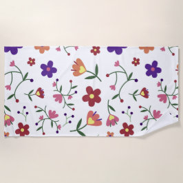 HandGezeichnet Blumenmuster Strandtuch