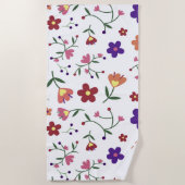 HandGezeichnet Blumenmuster Strandtuch (Vorderseite)
