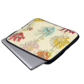 HandGezeichnet, blumennahes Muster Laptopschutzhülle (Vorne Knopf)