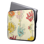 HandGezeichnet, blumennahes Muster Laptopschutzhülle (Vorderseite Links)