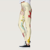 HandGezeichnet, blumennahes Muster Leggings (Links)