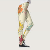 HandGezeichnet, blumennahes Muster Leggings (Rechts)