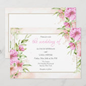 Handgezeichnet Blüten zum Hochzeitsempfang Ankündigung (Vorne/Hinten)