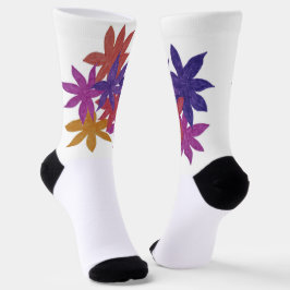 Handgezeichnet Blütenstrümpfe Socken