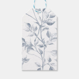 HandGezeichnet botanische Blätter auf Soft Blue Geschenkanhänger
