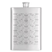 HandGezeichnet botanisches Edelstahldesign Flachmann (Vorderseite)