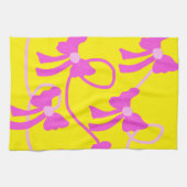 Handgezeichnet Bows Rosa Gelbe Liebhaber Geschirrtuch (Horizontal)