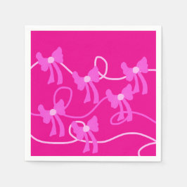 Handgezeichnet Bows Rosa Gelbe Liebhaber Serviette