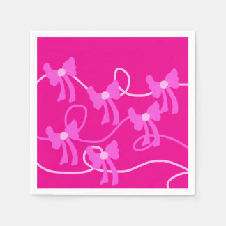 Handgezeichnet Bows Rosa Gelbe Liebhaber Serviette