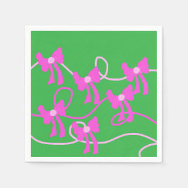 Handgezeichnet Bows Rosa Gelbe Liebhaber Serviette