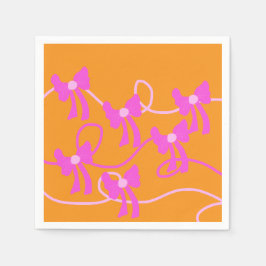 Handgezeichnet Bows Rosa Gelbe Liebhaber Serviette