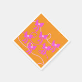 Handgezeichnet Bows Rosa Gelbe Liebhaber Serviette (Ecke)