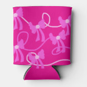 Handgezeichnet Bows Rosa Liebhaber Dosenkühler (Vorderseite)