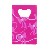 Handgezeichnet Bows Rosa Liebhaber Geldbeutel Flaschenöffner (Rückseite)